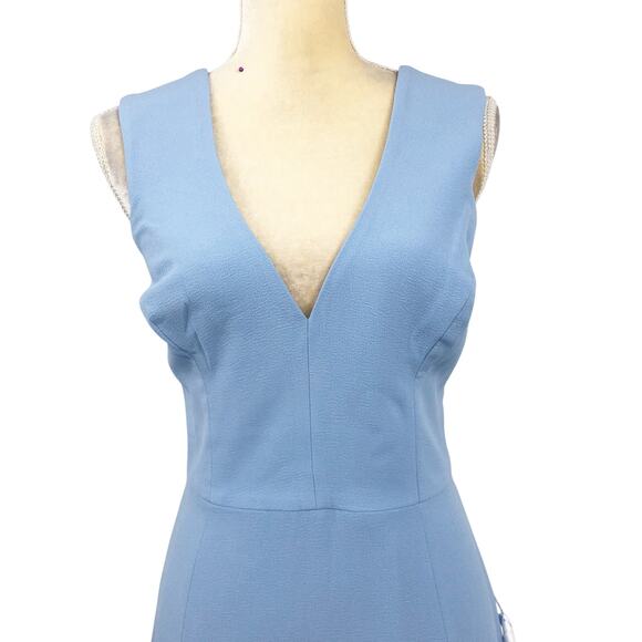 DRESS THE POPULATION Sandra Mermaid Gown Dress Large Sky Blue Stretch Crepe NWT - Picture 5 of 13